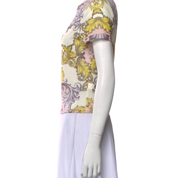 ALICE + OLIVIA DAYDREAMER PAISLEY TESS PASTEL PINK GOLD MESH TOP SHIRT SMALL S - Picture 11 of 16